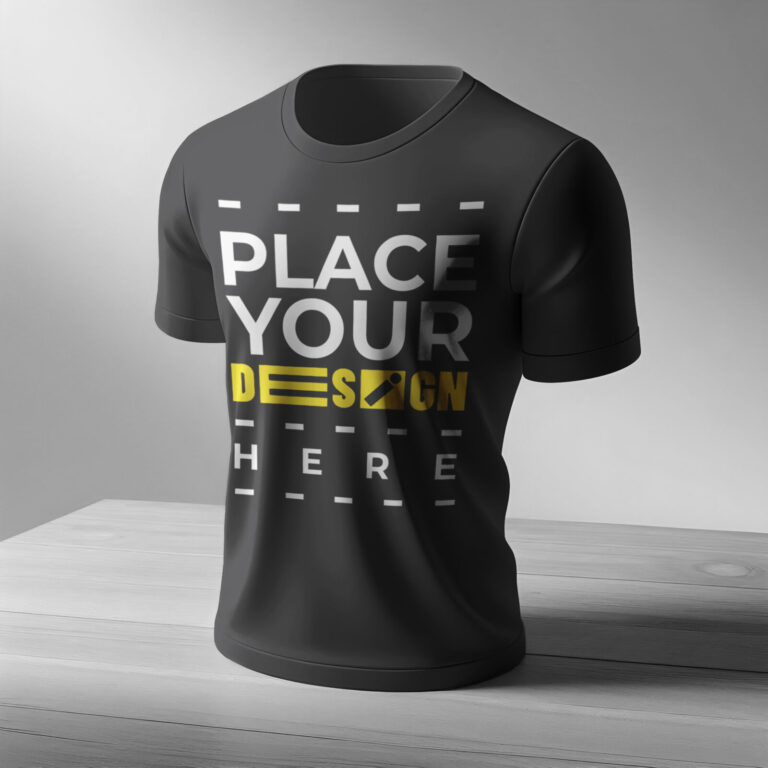 A Black 3D T-Shirt Mockup