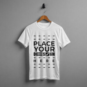 A White T-Shirt Mockup on Hanger