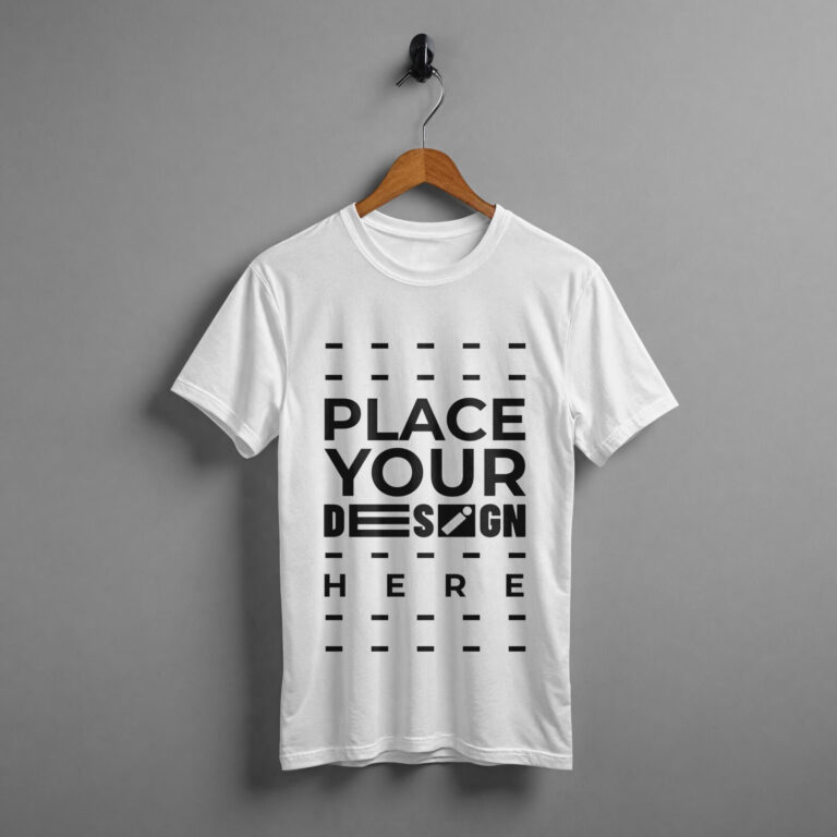 A White T-Shirt Mockup on Hanger