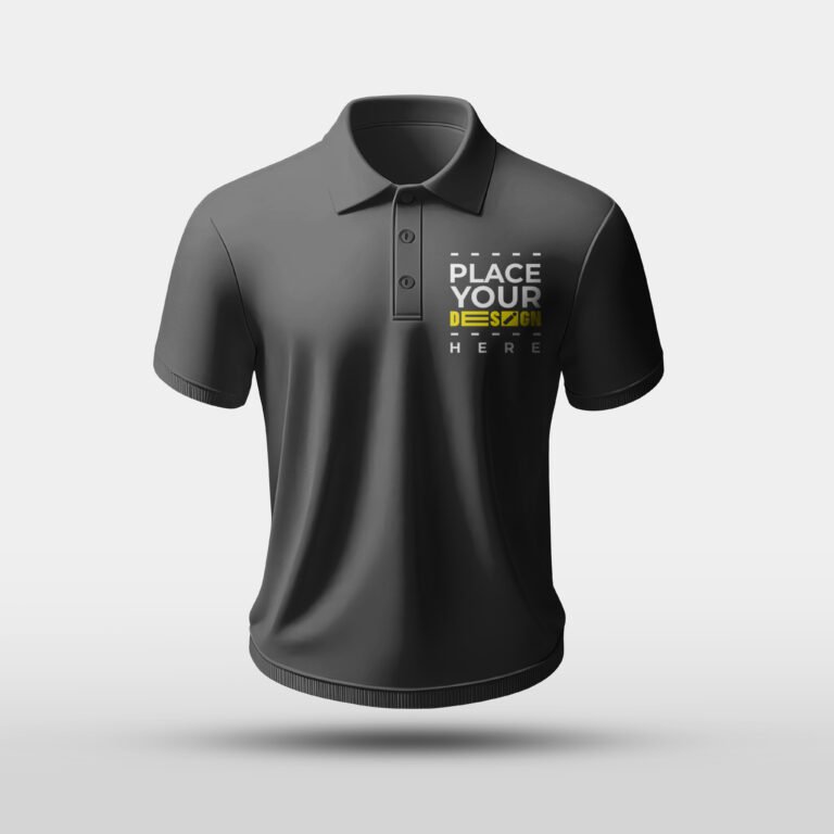 3D Black Polo T-Shirt Mockup