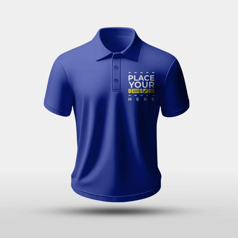 Free 3D Navy Blue Polo Shirt Mockup PSD